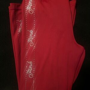 Victoria's Secret Red Leggings with Sparkling Accents